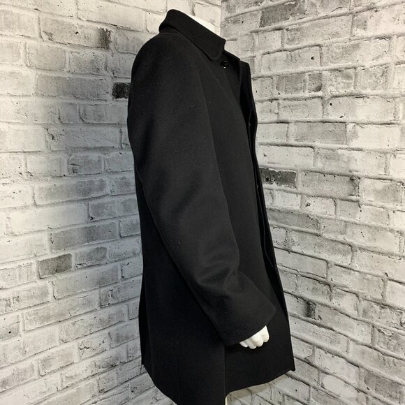 Nautica Overcoat Slater Mens 42R Black Wool Cashmere Trench Coat Jacket - Picture 4 of 16